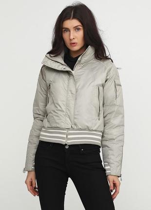 Пуховик кроп без капюшона