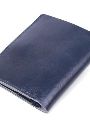 Зручне портмоне з натуральної шкіри shvigel 16507 синій2 фото