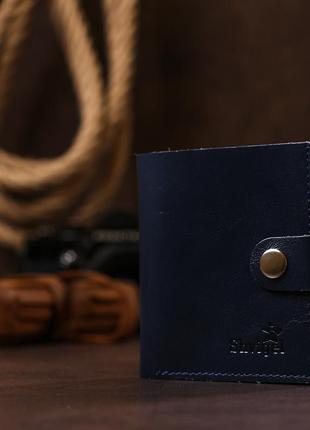 Зручне портмоне з натуральної шкіри shvigel 16507 синій6 фото