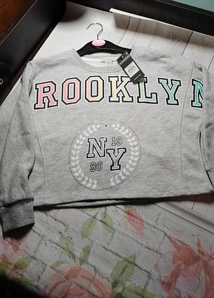 Укороченая теплая кофта на флисе свитшот байке укорочена кофточка на флісі байці  7-8 128 примарк primark