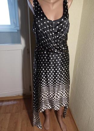 Сукня шовк, чорно-бiла.3 фото