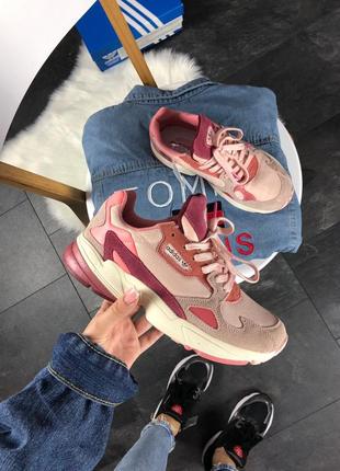 Adidas falcon pink burgundy женские кроссовки адидас