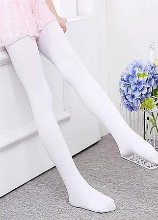 Белые однотонные колготки для девочки