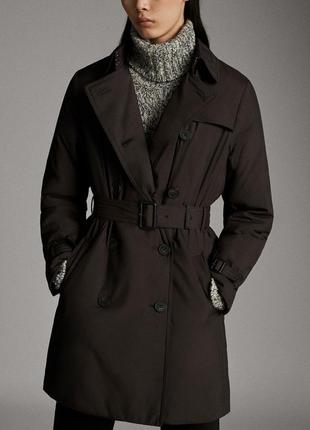 Идеальный теплый плащ пальто размер с-м massimo dutti оригинал