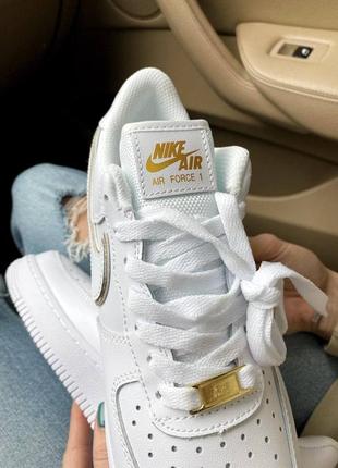 Кроссовки nike air force 1 07 essential white/gold3 фото