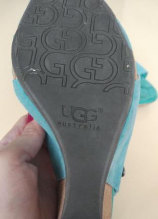 Ugg замша босоножки на пробковой танкетке 372 фото