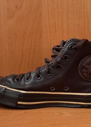 Коричневые кожаные кеды converse all star7 фото