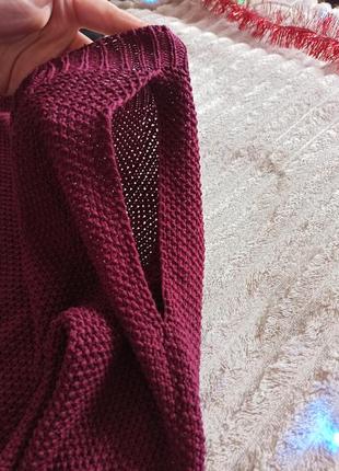 Италия вязаный свитер разрезы на плечах3 фото
