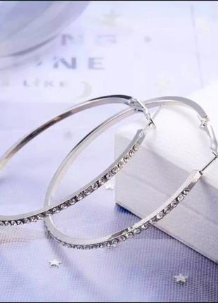 Серьги кольца круглые серебряные серьги серебро2 фото