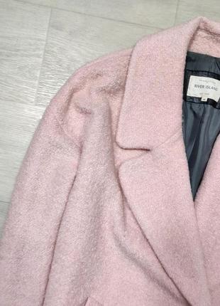 Розовое шерстяное пальто3 фото