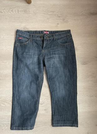 Сірі укорочені джинси бриджі lee cooper