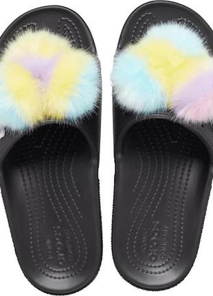 Шлепки crocs classic fur sure, w73 фото