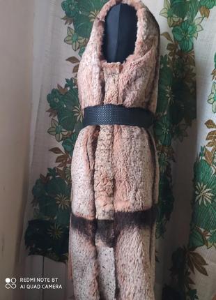 Rome sity fashion стильный длинный жилет из натурального меха р.40-503 фото