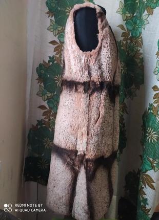 Rome sity fashion стильный длинный жилет из натурального меха р.40-506 фото