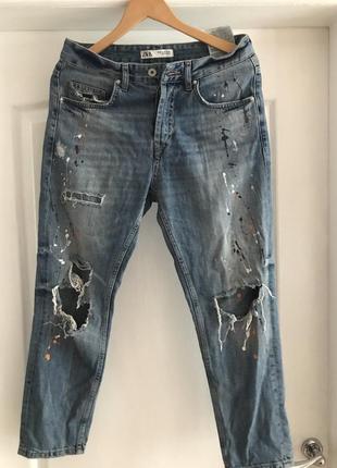 Шикарные джинсы zara рваные, подраненные