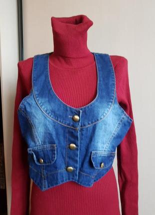 Жилет  джинсовая