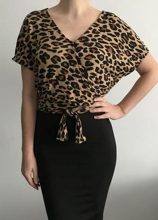 Блуза леопардовая футболка4 фото