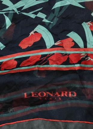Leonard paris   брендовый шелковый платок шарф шаль2 фото