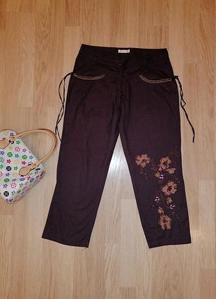 Брюки укороченные бриджи коттон летние