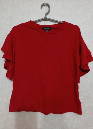 Футболка с расклешенным рукавом new look