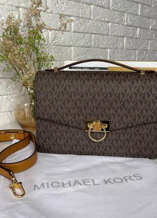 Женская кожаная сумка michael kors brown