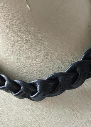 Колье из натуральной кожи "косичка"