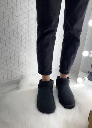 Ugg ultra mini black замшеві