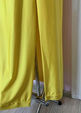 Желтое неоновое макси платье с разрезом, для выступления, фотосессии5 фото