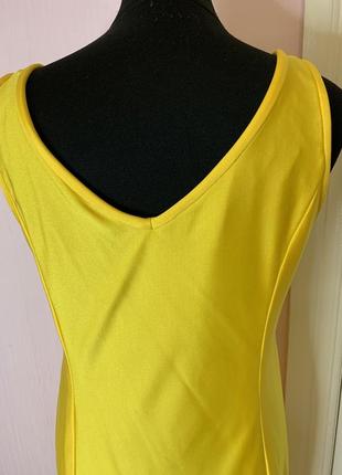 Желтое неоновое макси платье с разрезом, для выступления, фотосессии7 фото