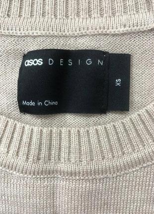 Бежевый облегающий джемпер asos design 4