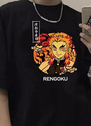 Аниме футболка клинок рассекающий демонов ренгоку1 фото
