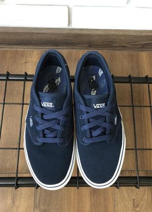 Оригинальные,синие замшевые кеды vans