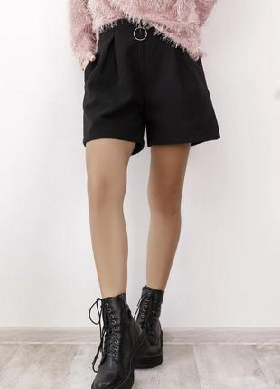 Стильные удобные теплые женские шорты из кашемира черные шорты с молнией спереди кашемировые женские шорты свободные шорты на весну
