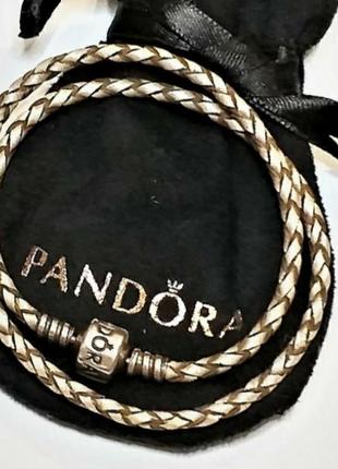 Pandora кожаный браслет3 фото