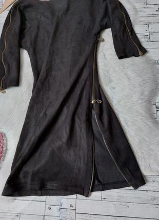 Платье atmaze замшевое черное с молнией3 фото