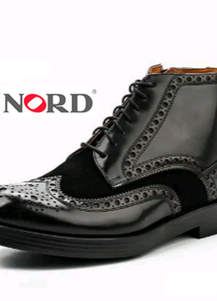 Ботинки nord brogue boot 42 eu новые черные