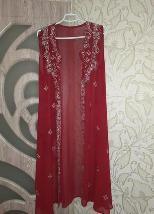 Парео накидка під купальник халат пенюар шифоновий