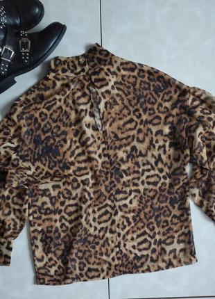 Шифонова блузка з леопардовим принтом h&m3 фото