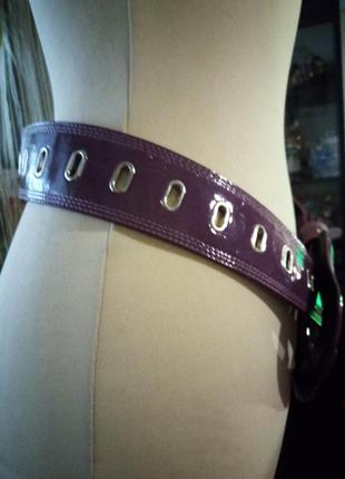 Лаковый широкий фиолетовый пояс винтаж4 фото