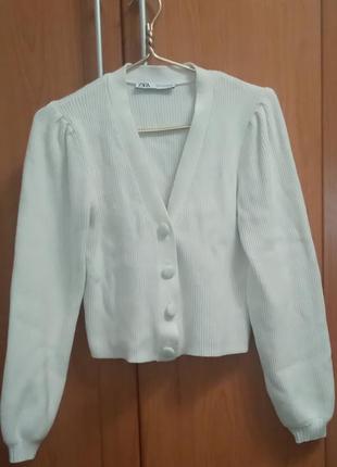 Zara белый кардиган
