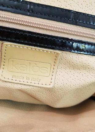 Эффектная сумка kalos made in italy натуральная лакированная кожа7 фото