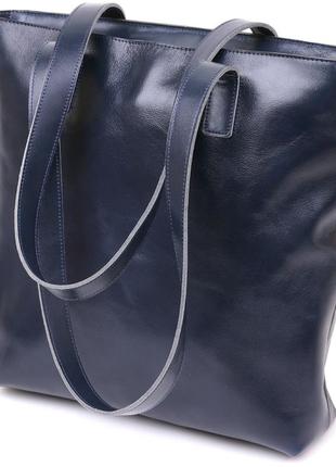 Вместительная женская сумка-шоппер shvigel 16369 синий1 фото
