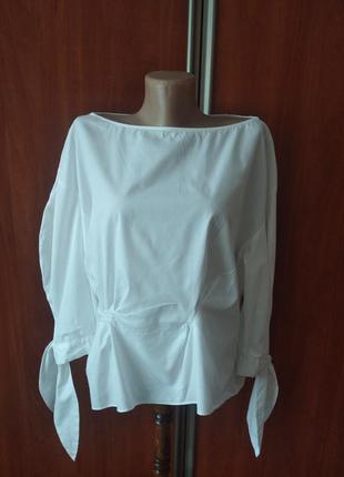 Белая  оверсайз блузка,блуза  из поплина zara (cos,rundholz)