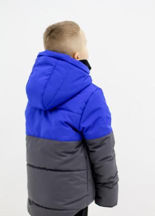 Куртка демісезонна подовжена для хлопчика на флісі всердеині 2 кольори та кишені5 фото