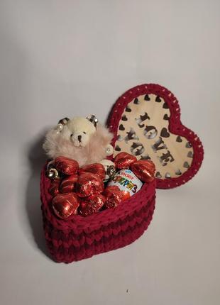 Коробка-серце, подарункова коробка, подарунковий бокс, подарунок до дня святого валентина4 фото