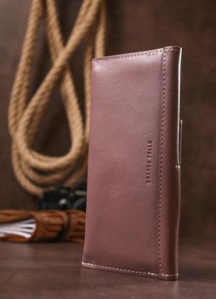 Чудовий шкіряний жіночий гаманець grande pelle 11577 рожевий8 фото