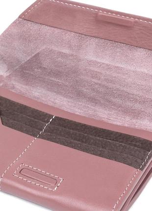 Превосходный кожаный женский кошелек grande pelle 11577 розовый3 фото