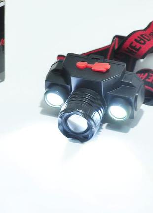 Акумуляторний налобний ліхтар x-balog kx-1805 налобний ліхтарик світлодіодний7 фото