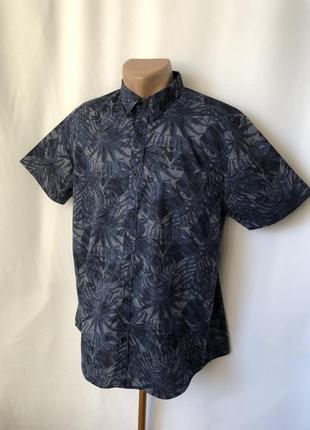 Темно-синя гавайська сорочка бавовна peacocks синя темна пляжна сорочка теніска пляжна літня