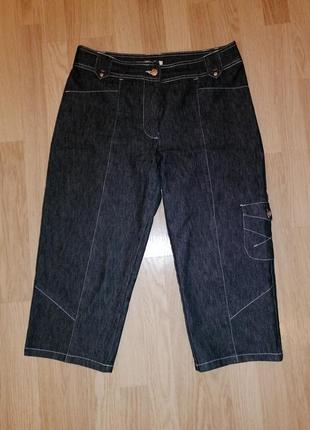 Брюки укороченные, высокая талия бриджи джинсовые, шорты длинные5 фото
